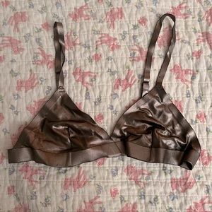 Out from Under metallic pewter triangle bralette